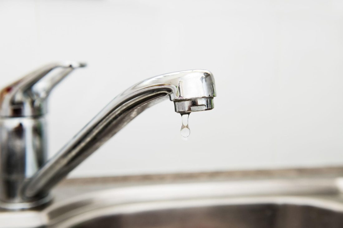 A dripping faucet