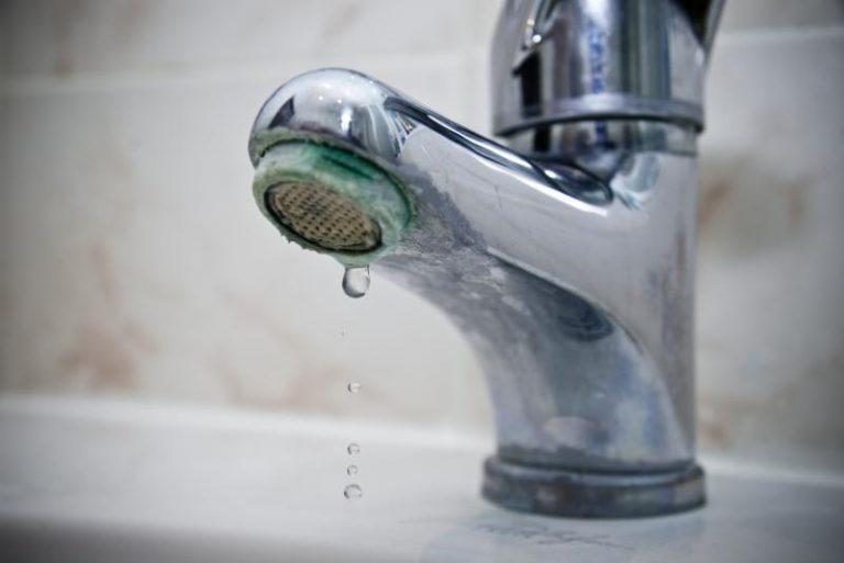 A corroded faucet aerator